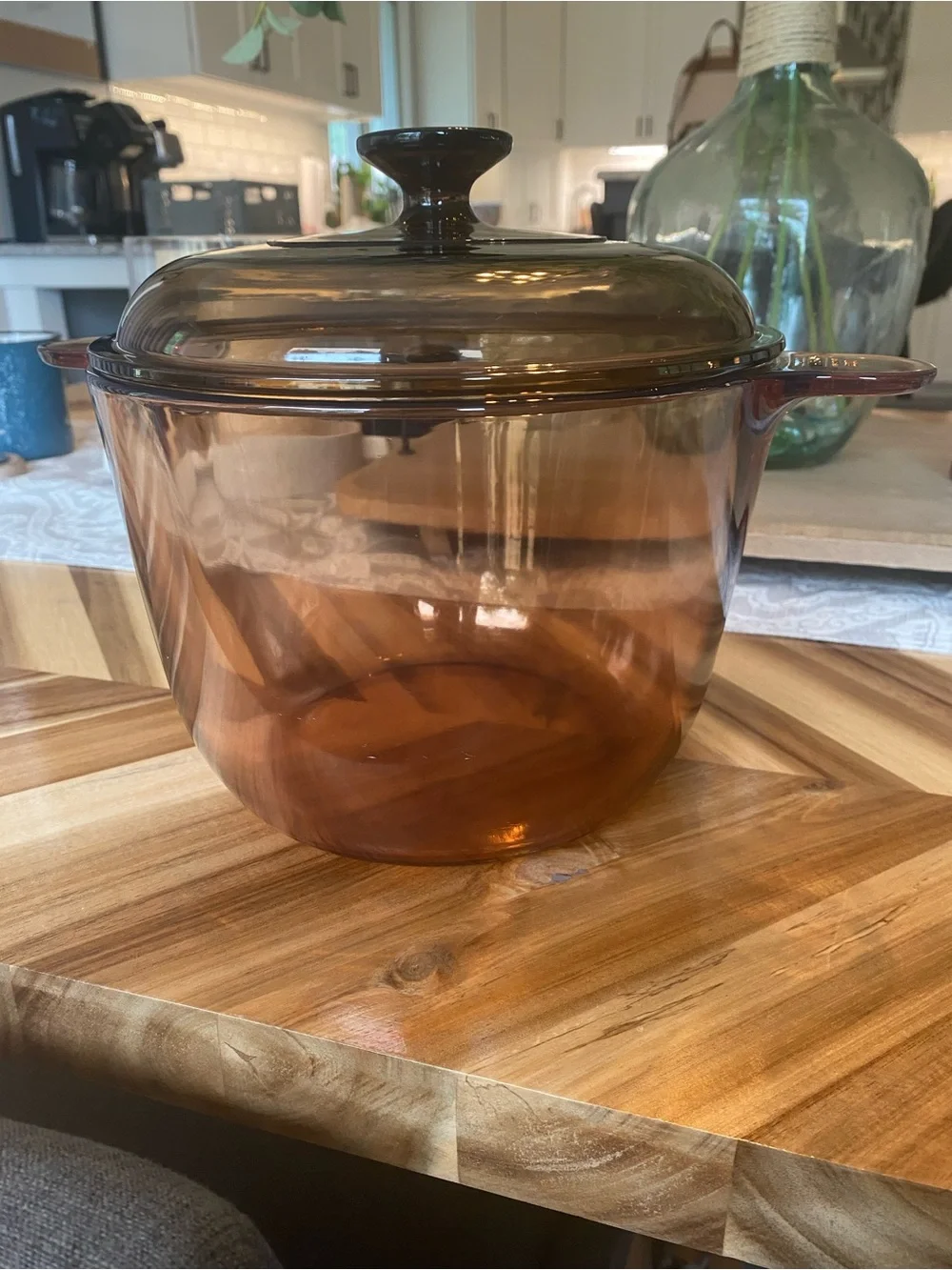 Corning Visionware Amber 3.5 L  Dutch Oven Stock Pot W/ Lid